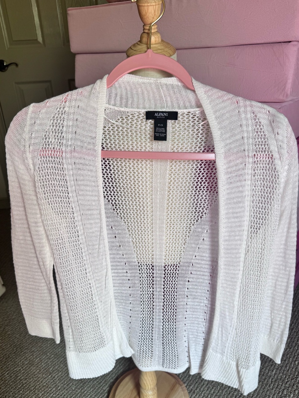 Alfani Mesh Knit Cardigan